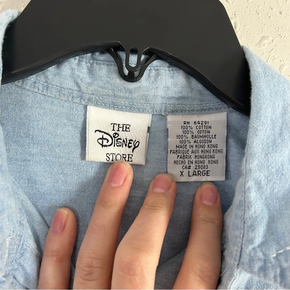 The Disney Store Vintage Denim Button Down Winnie the Pooh Casual 90s XL - Image 2