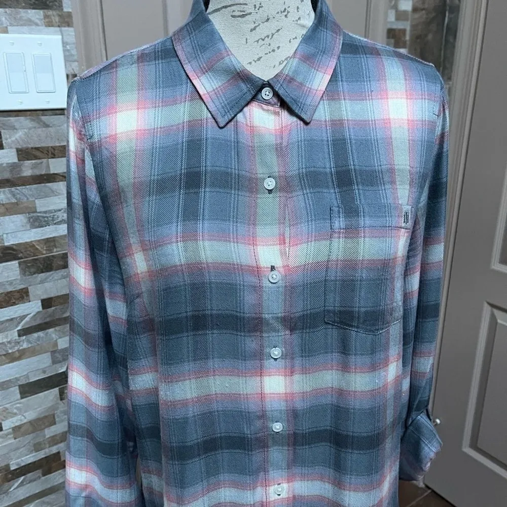 TOMMY Hilfiger women button down shirt top blouse plaid Sz M - Image 7