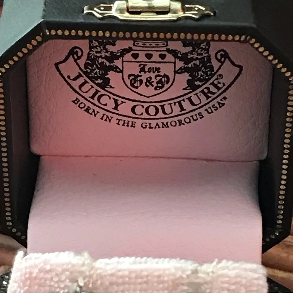 Juicy Couture Post Silver Tone Stud earrings NIB - Image 4