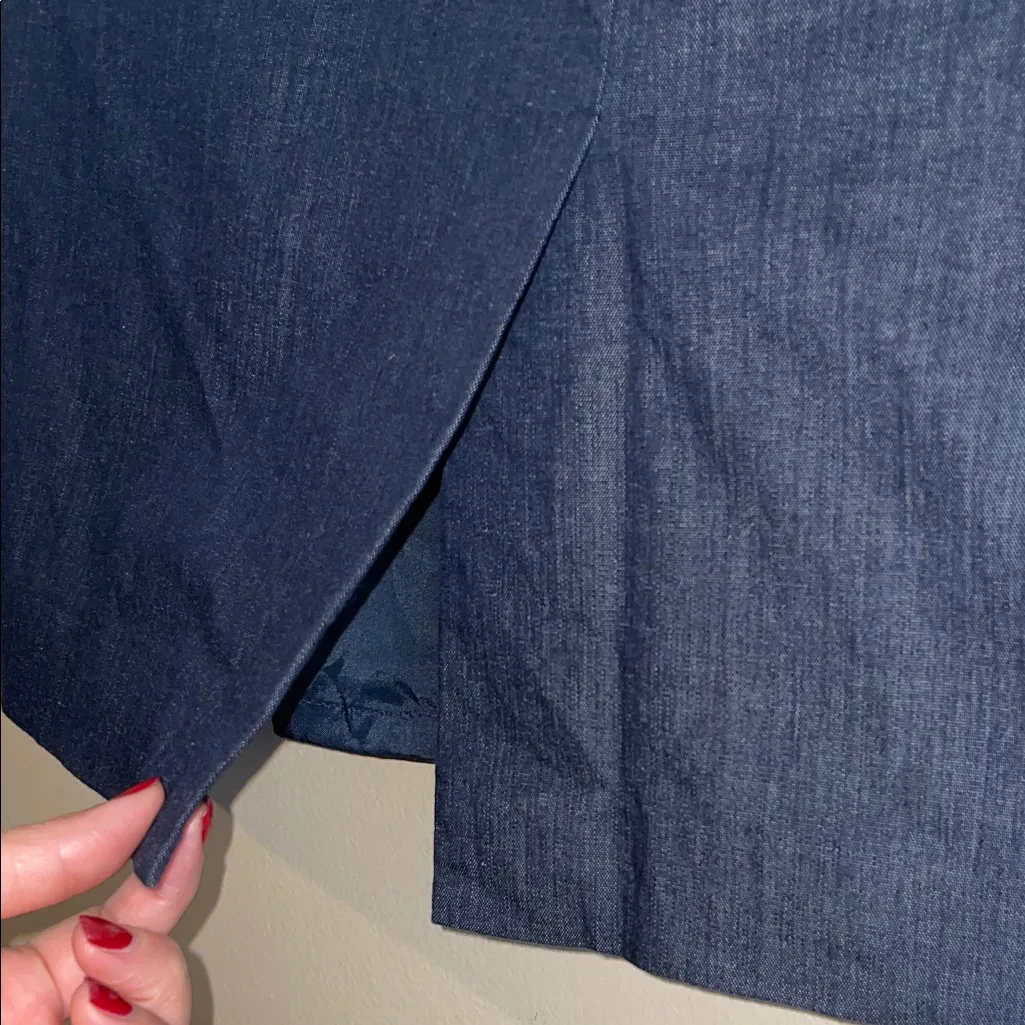 Ann Taylor Women’s Dark Chambray Blue Chic Career Office Pencil Skirt - Image 6