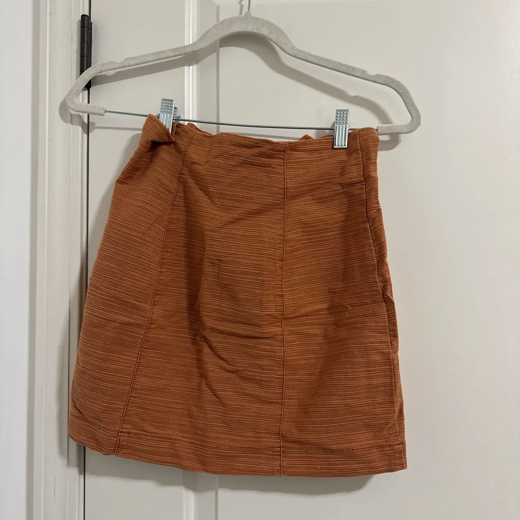 Free People Rust Button-Accent Mini Skirt - Image 2