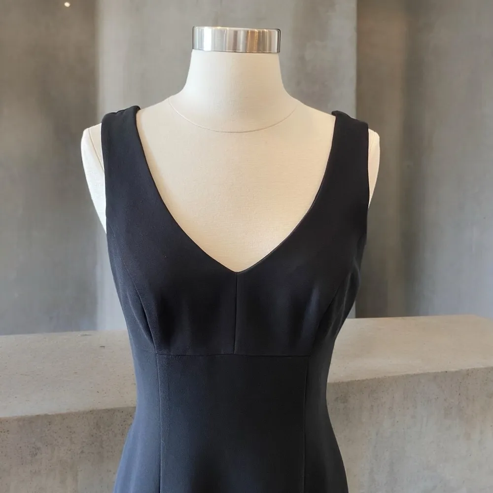 BCBG Max Azria Paris Sleeveless V-Neck Empire Mini Cocktail Dress With Low Back - Image 2