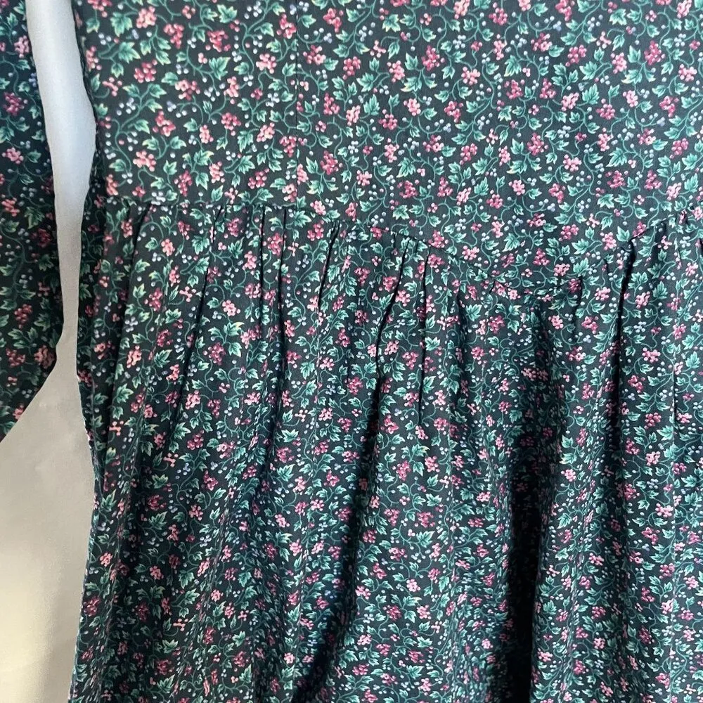 Vintage Floral Long Sleeve Dress With Lace Trim & V - Image 5