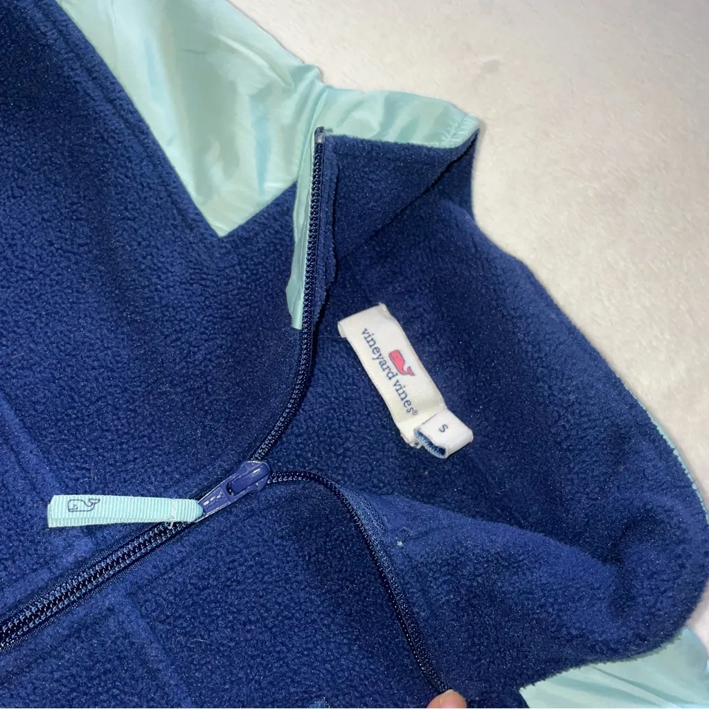 Vineyard Vines Womens  Shep Fleece Pullover Quarter Zip size Small - Image 5