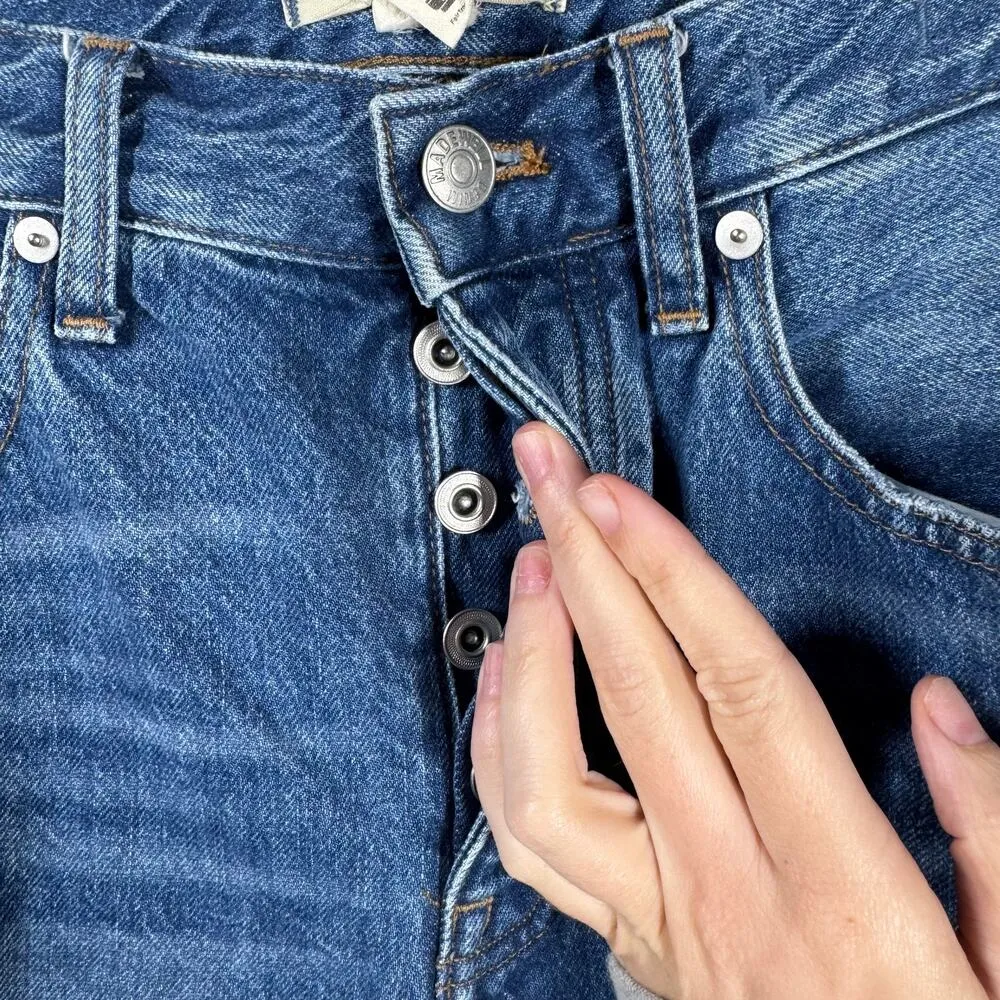 Madewell Low-Slung Straight Jeans Women 25 Tall Blue Palmina Wash Slouchy DM7104 - Image 4