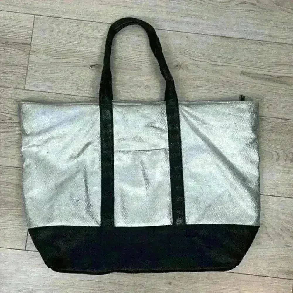Victoria's Secret Weekender Silver Tote Bag - Image 4