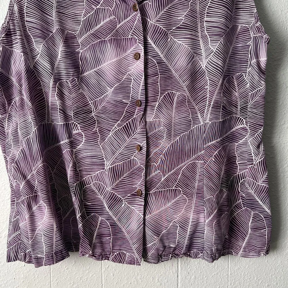 Hawaiian Reserve Top Womens 2XL Lightweight Casual Relaxed Beachy Summer Coastal Purple Size XXL - Image 4
