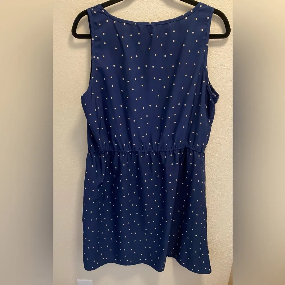 MNG By Mango Navy Blue Polka-Dot Dress. - Image 5