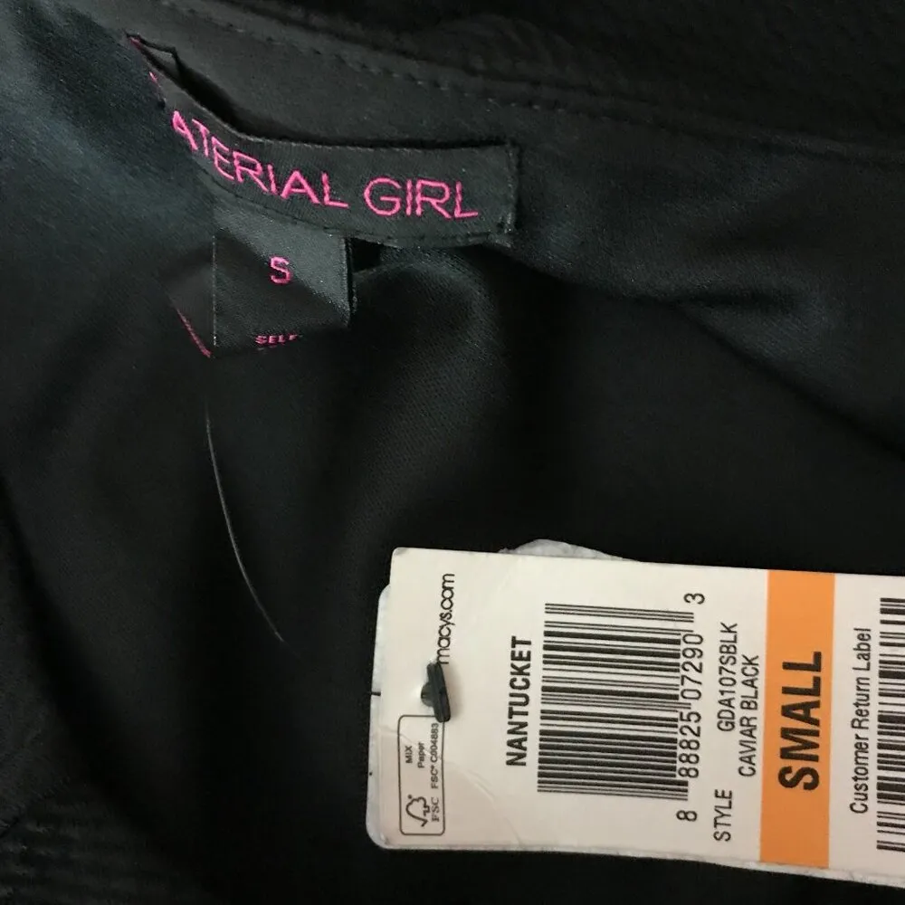 Material Girl Black One-Shoulder Fit and Flare Mini Dress NWT SMALL - Image 7