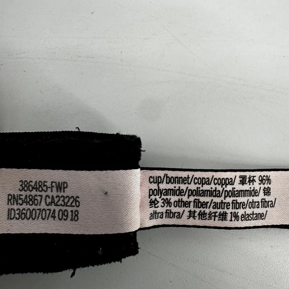 Victoria's Secret Dream Angels Push Up Bra Floral Lace Underwire Black White 34B - Image 3