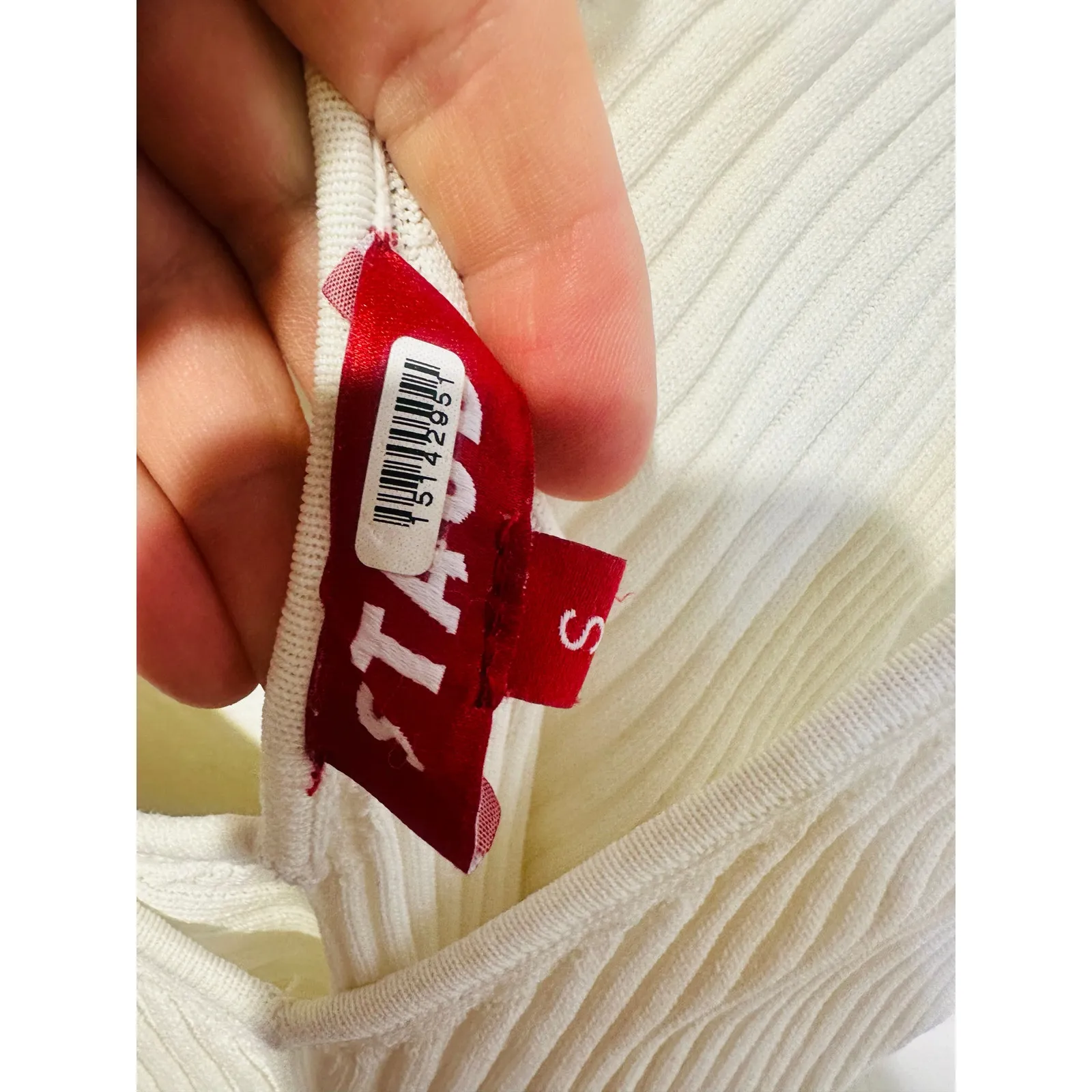 STAUD Blue White Colorblock Stripe Sleeveless V-Neck Dana Midi Dress Size Small - Image 9