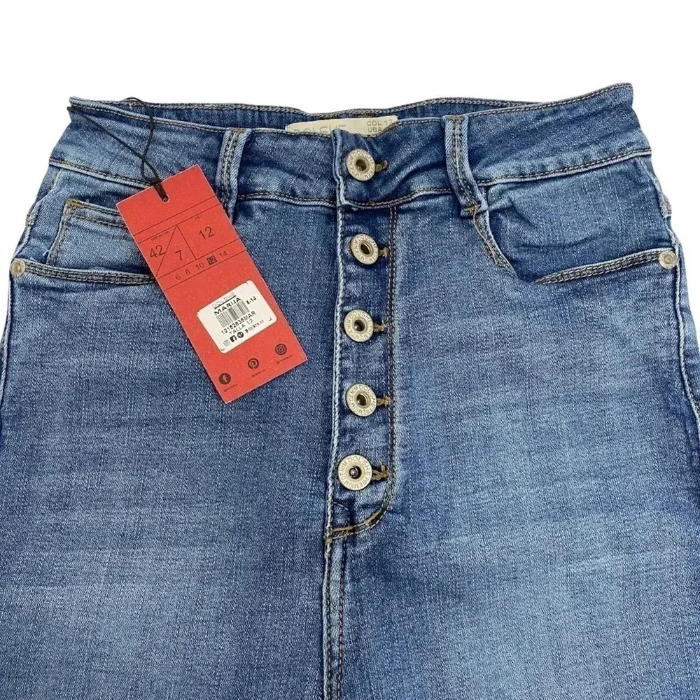Colombian Jeans High Waisted Button fly Skinny Stretch Denim Women’s Size 5 Blue - Image 3