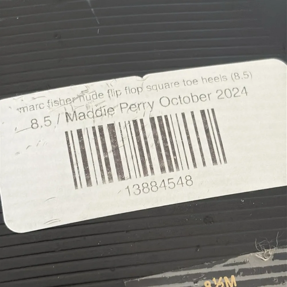 Marc Fisher Cadence Heeled Square Toe Sandal Thong Patent Leather Beige 8.5 - Image 12