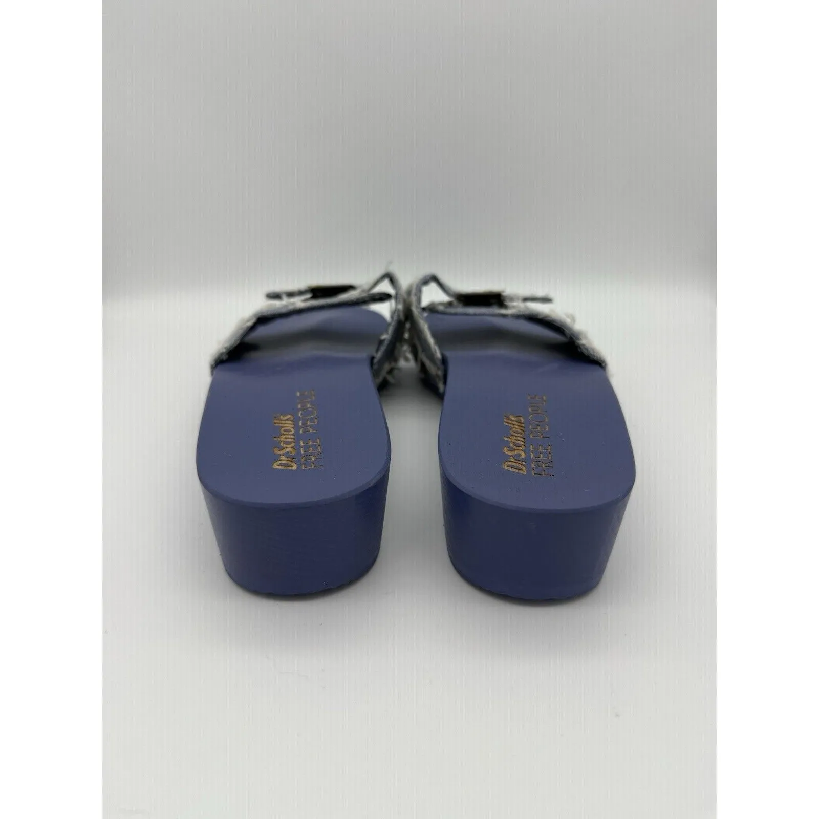 NEW Dr Scholl's x Free People Ciel Sandals Womens 9 Blue Denim Wooden Clogs Mule - Image 4