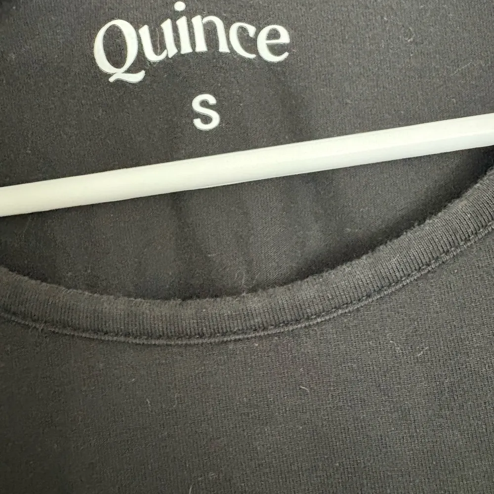 Quince Women's Black Tencel Jersey Maternity Ruched Dress size S Short Sleeve - Image 2