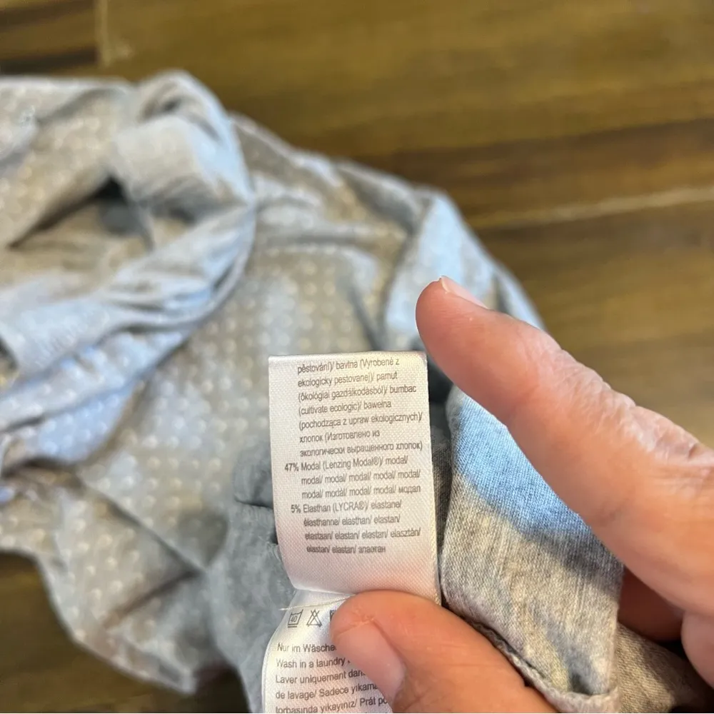 Body by TCHIBO Polk A Dot Dress Sleep Gown Gray Soft Cozy Loungewear Night Size undefined - Image 5