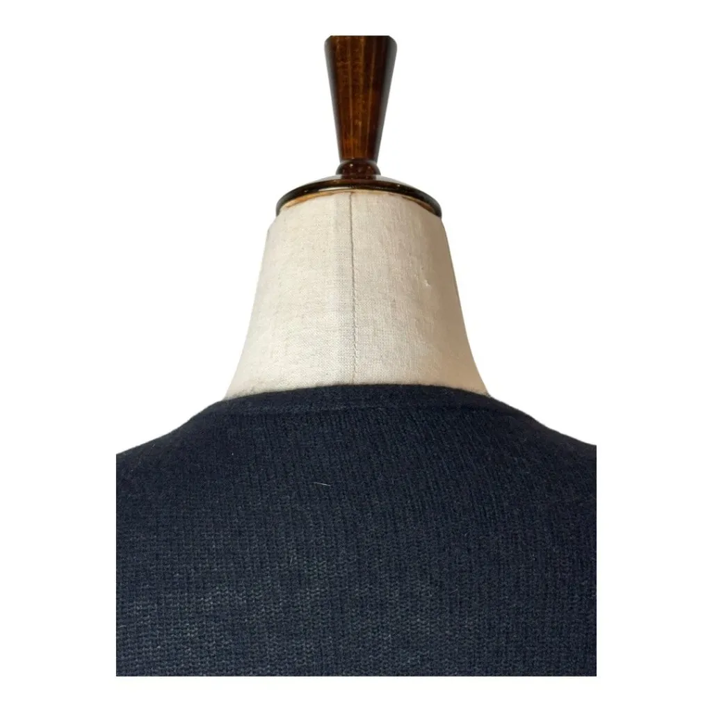 Autumn Cashmere Sweater Women Small Black Cashmere Beaded Neckline‎ Cardigan - Image 4