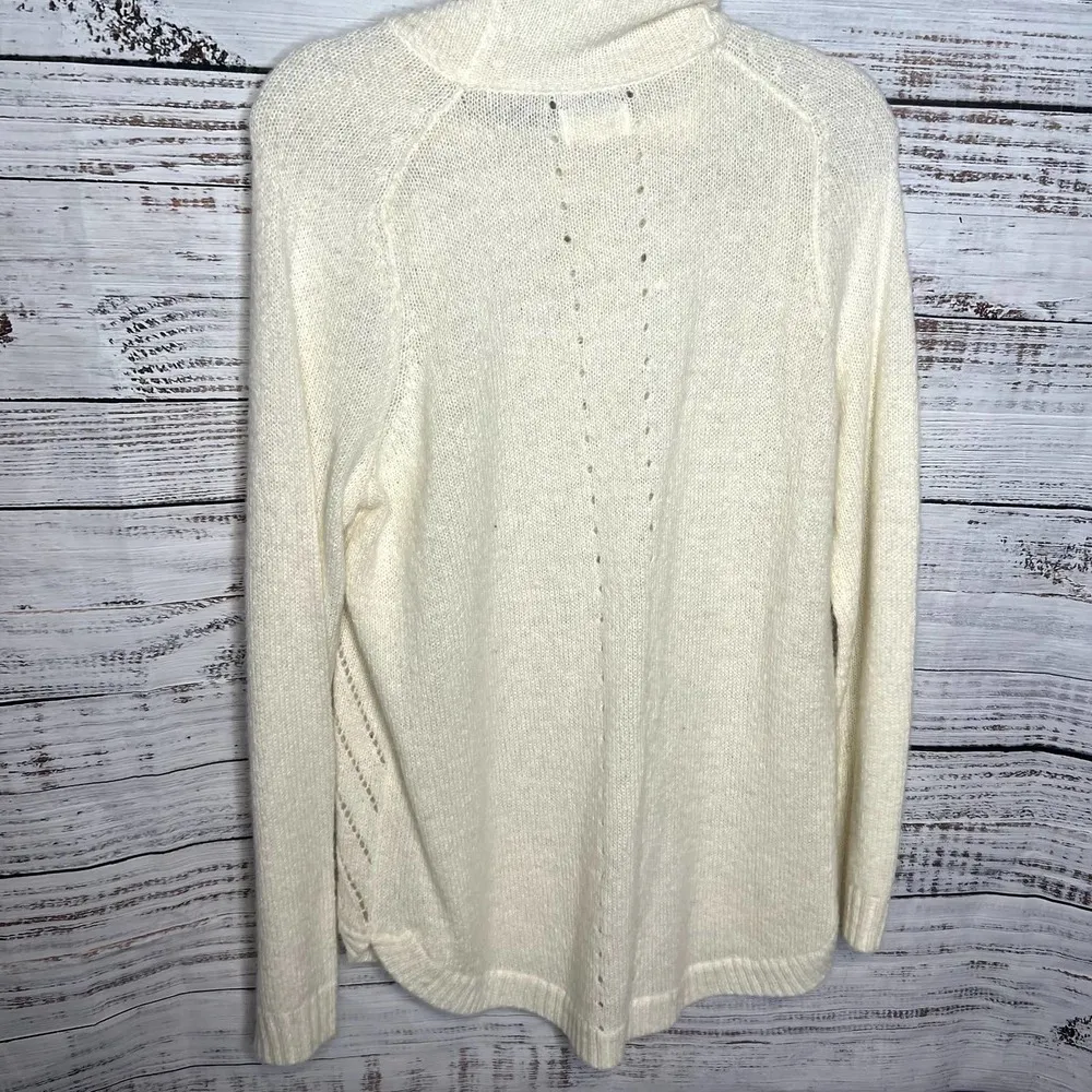 Lou & Grey Ivory Cream Turtleneck Sweater Cowl Neck Cream  Med - Image 4