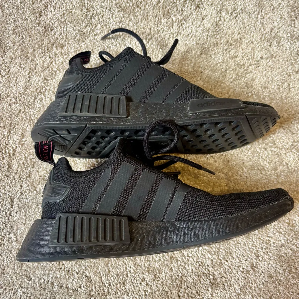 Adidas Women’s Black and Pink NMD 1 Sneakers. Size 5.5 - Image 3