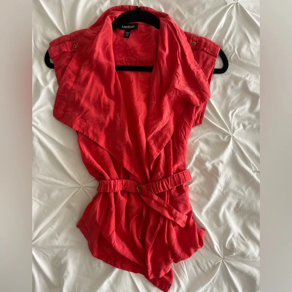 Bebe Vibrant Red Sleeveless Blouse - Image 4