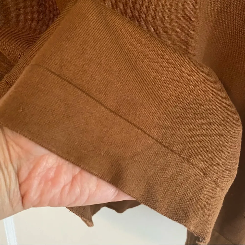 Jones NY Collection Silk Blend Brown Cap Sleeve Top Size Large - Image 9