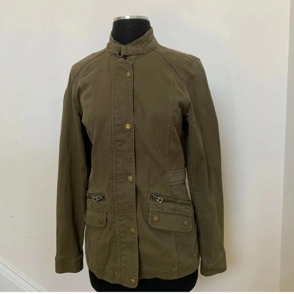 Lucky Brand  Olive Green Utility Jacket Size S - Image 5
