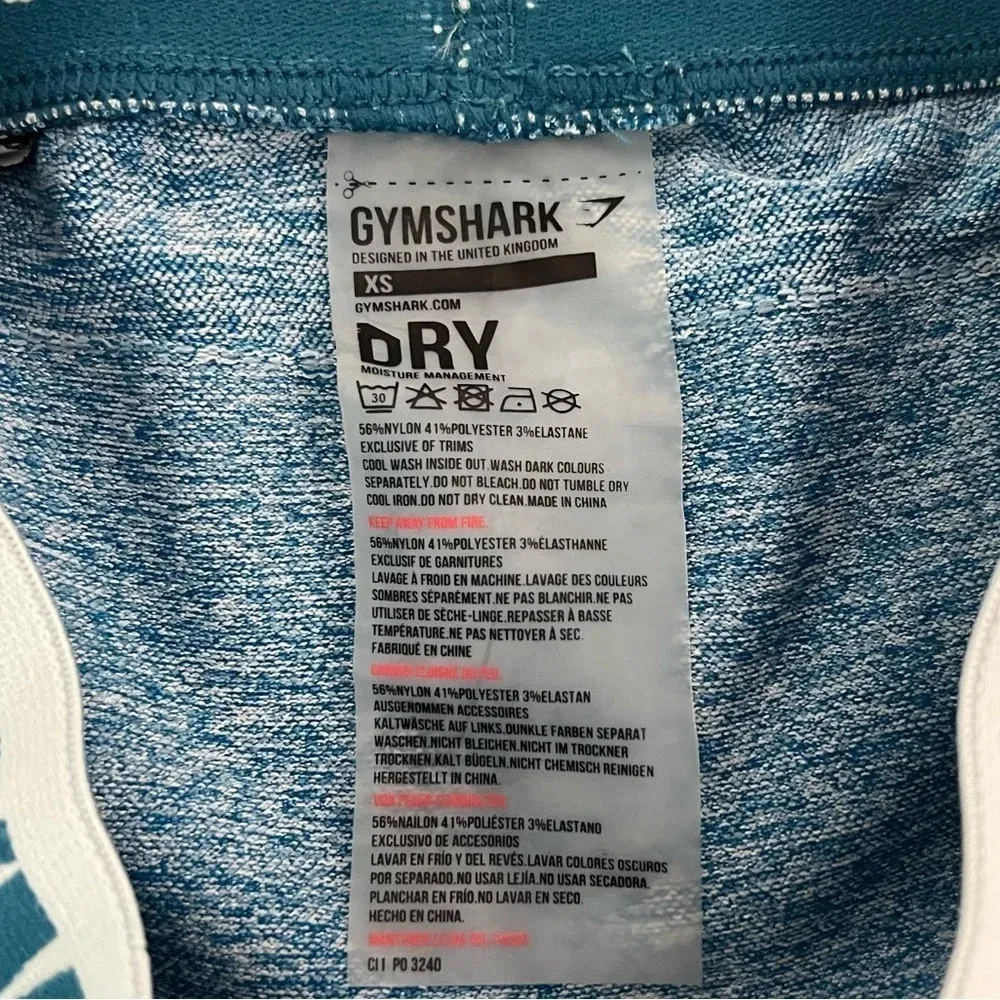Gymshark Flex Leggings In Deep Teal/Ice Blue Athletic Pants Seamless Size XS - Image 7