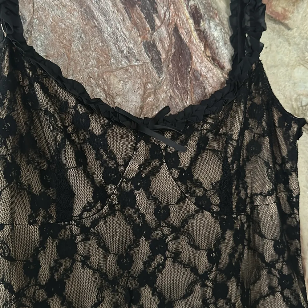 Commense Lace Patchwork Cami Midi Dress size M Black Size M - Image 4