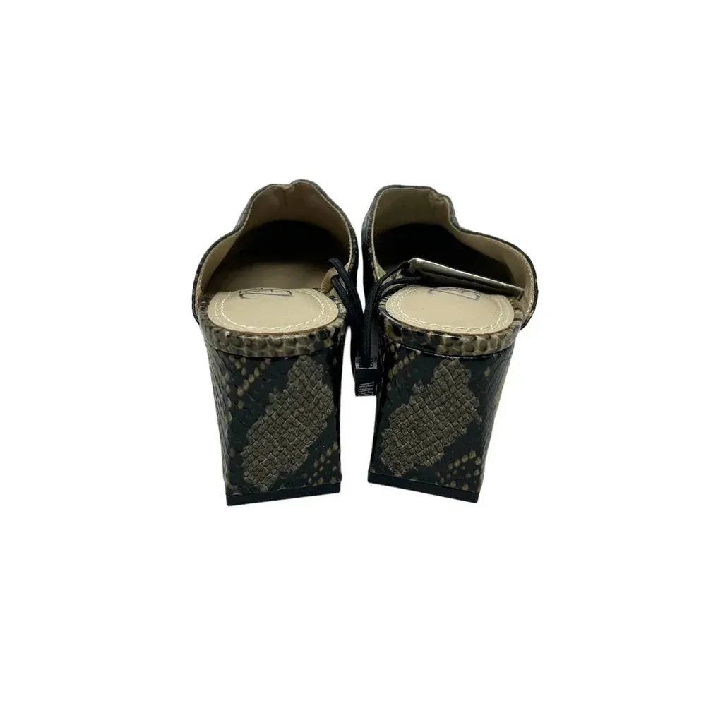 Zara Snakeskin Animal Print High Heeled Mules Size 36 /‎ US 5.5 - Image 6