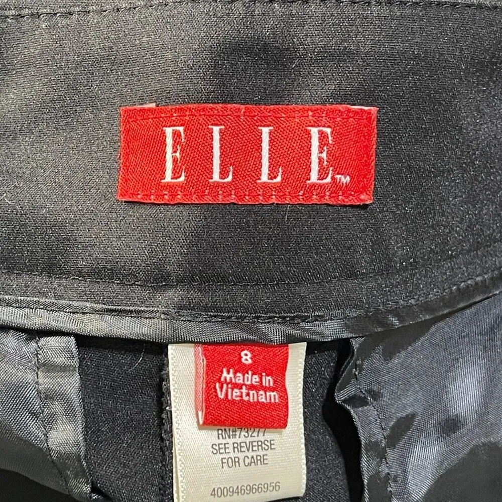 Elle Women's Slacks Pants Size 8 Black Straight Stretch Office Dress - Image 3