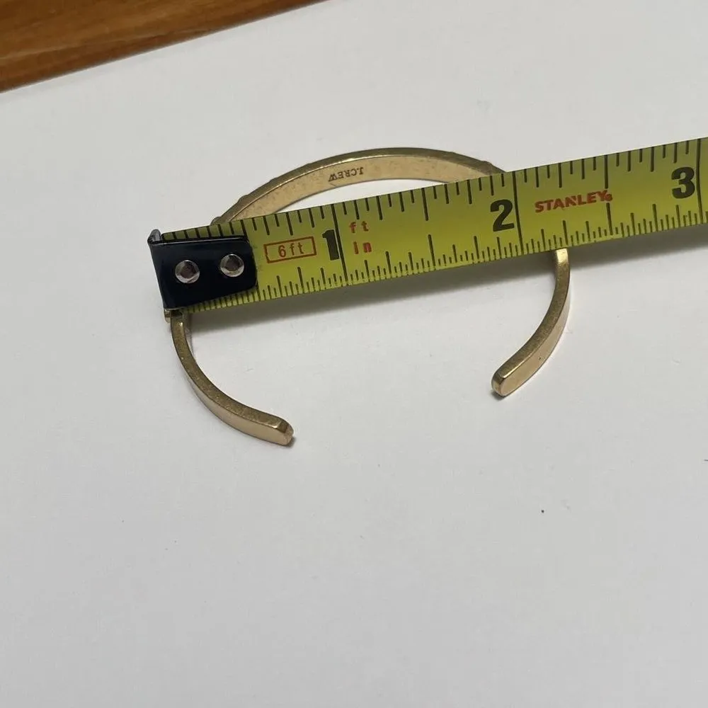 Petite Wrist - Signed J Crew Bangle Bracelet Brassy Gold Tone - Image 10