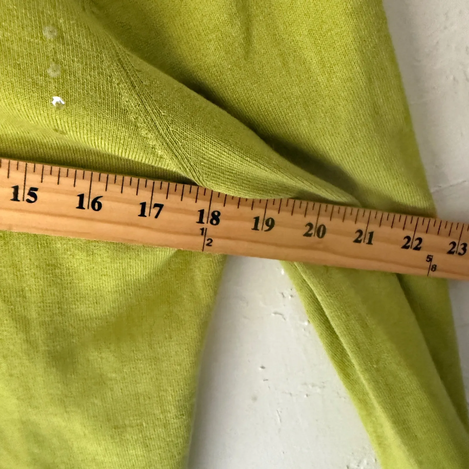 EXPRESS Y2k Lime‎ Green Sequin Beaded Embellished Silk Cashmere Blend Cardigan L - Image 5