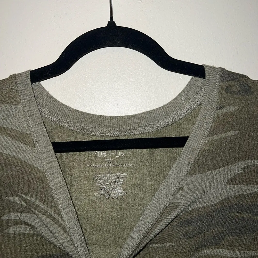 Zoe + Liv Camouflage Green Long Sleeve Sweater - Image 4