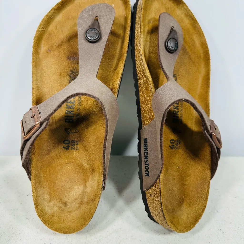 Birkenstock Gizeh Brown Sandals Shoes 40-9 - Image 6