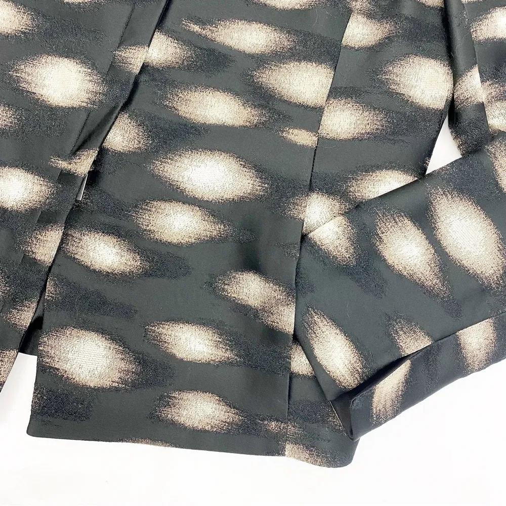 AKRIS Cotton Blend Full Zip Blazer Jacket Metallic Printed Luxury Art To Wear - Image 4