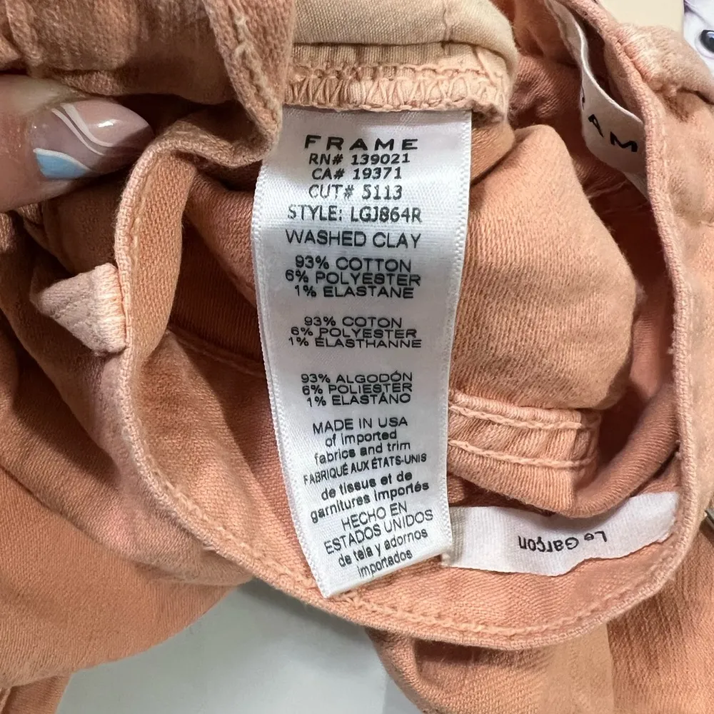 FRAME Washed Clay Le Garçon Mid Rise Straight Fit Jeans Size 29 US $228 - Image 6