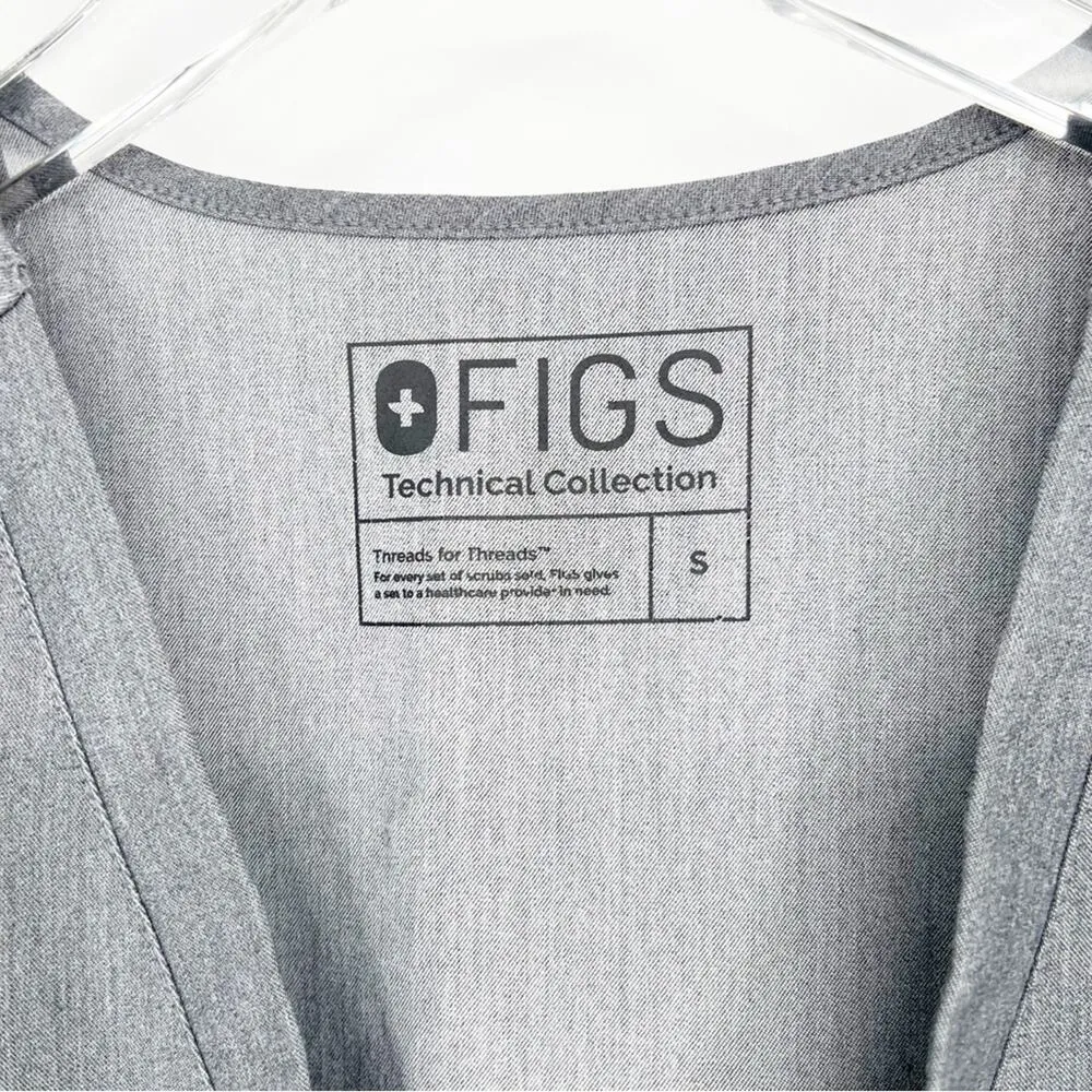 FIGS Casma Technical Collection Scrub Top S Grey - Image 8