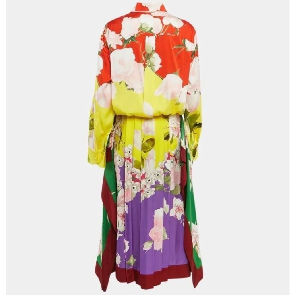 Valentino Multicolor Silk Floral Maxi Dress Red Size M - Image 2