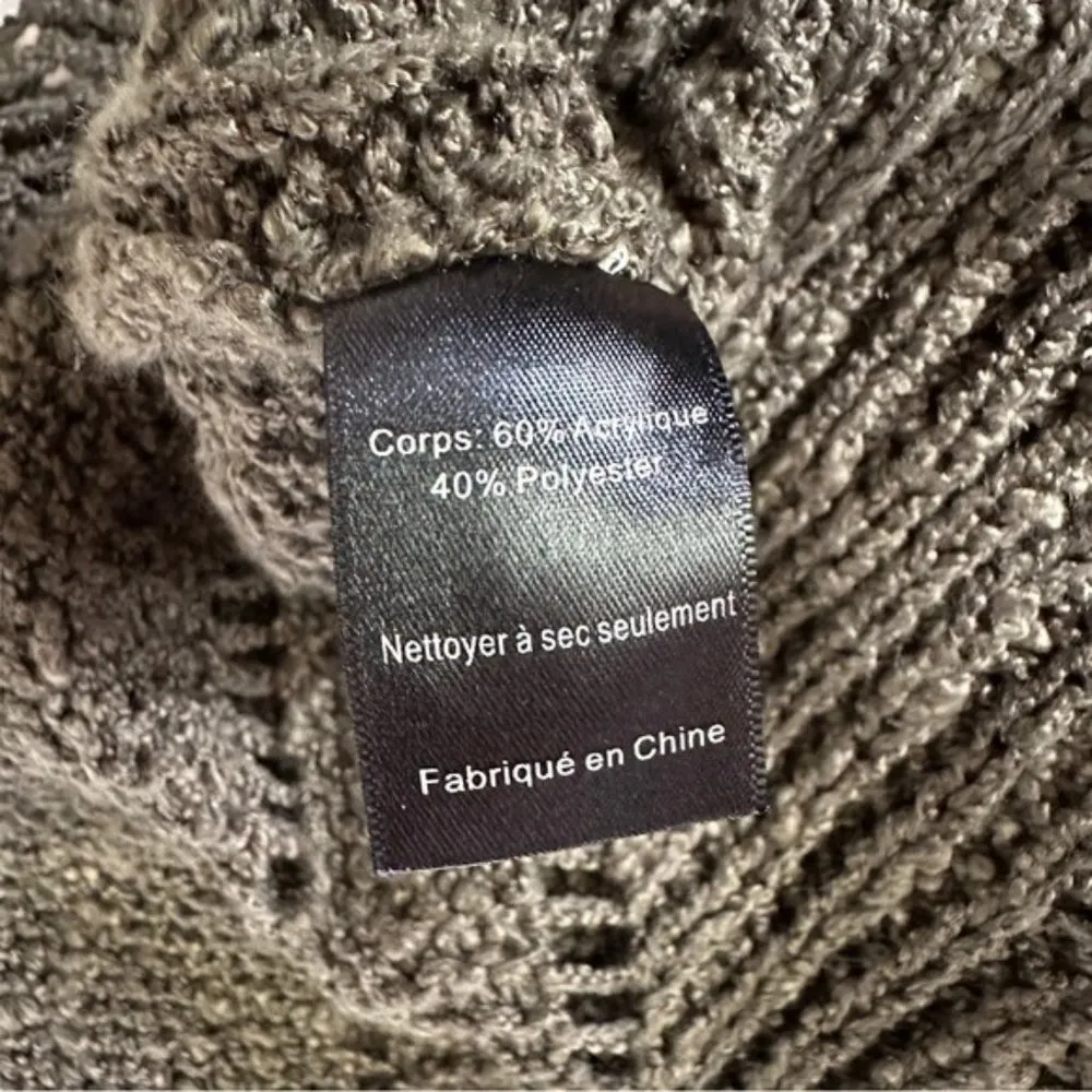 Lush Green Open Knit Boho Bohemian Sleeveless Sweater Style Top Small - Image 8