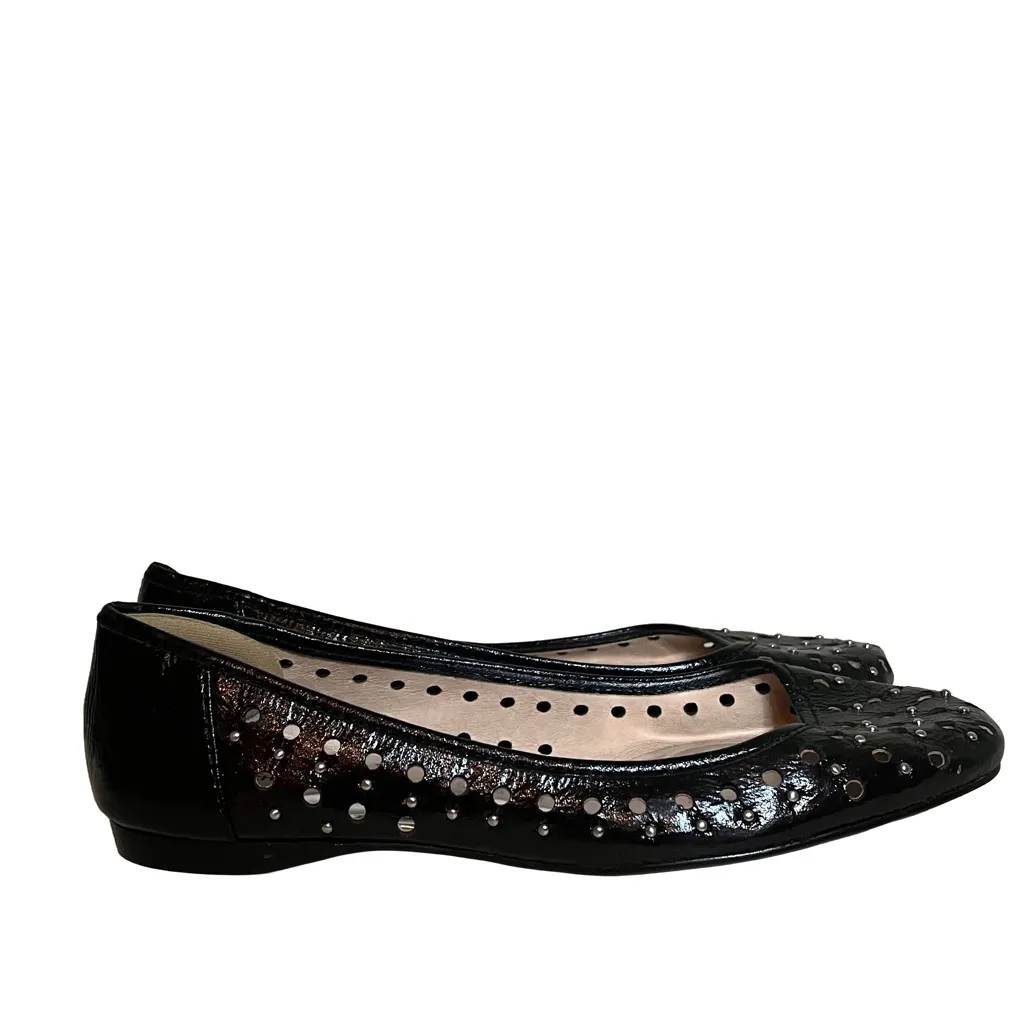 MICHAEL Michael Kors Black Flats size 7.5 Silver Studs Perforated Classy Fun - Image 3