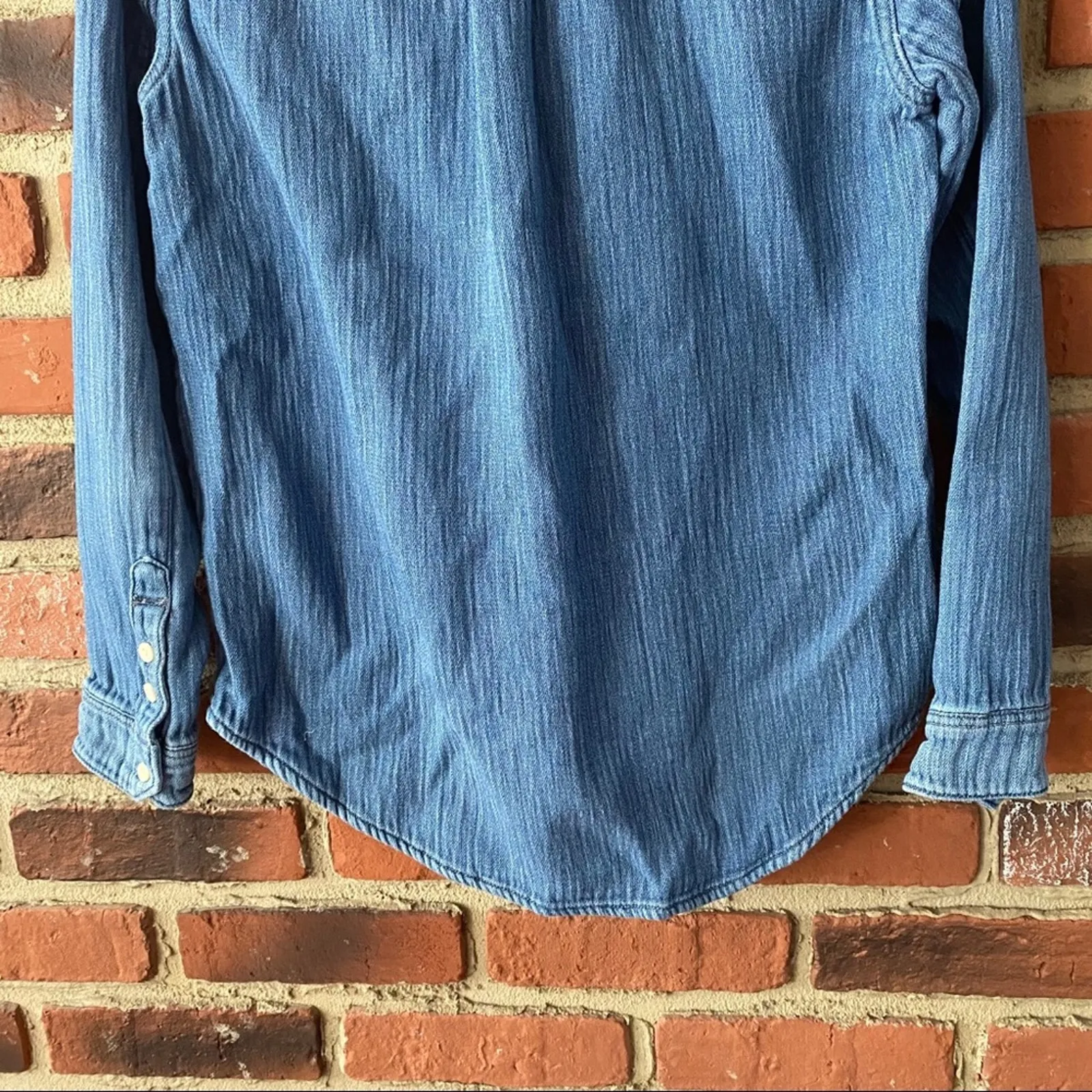 Madewell Button Down Denim Shirt Sz XS Long Sleeve Jean Shirt Western - Image 10