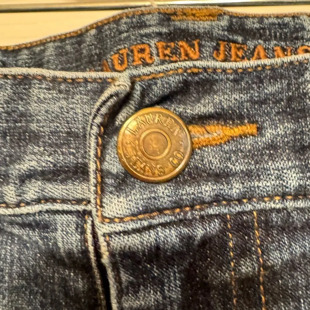 RALPH LAUREN JEANS CO Sz 8P High Rise Straight Leg Blue Denim Women - Image 4