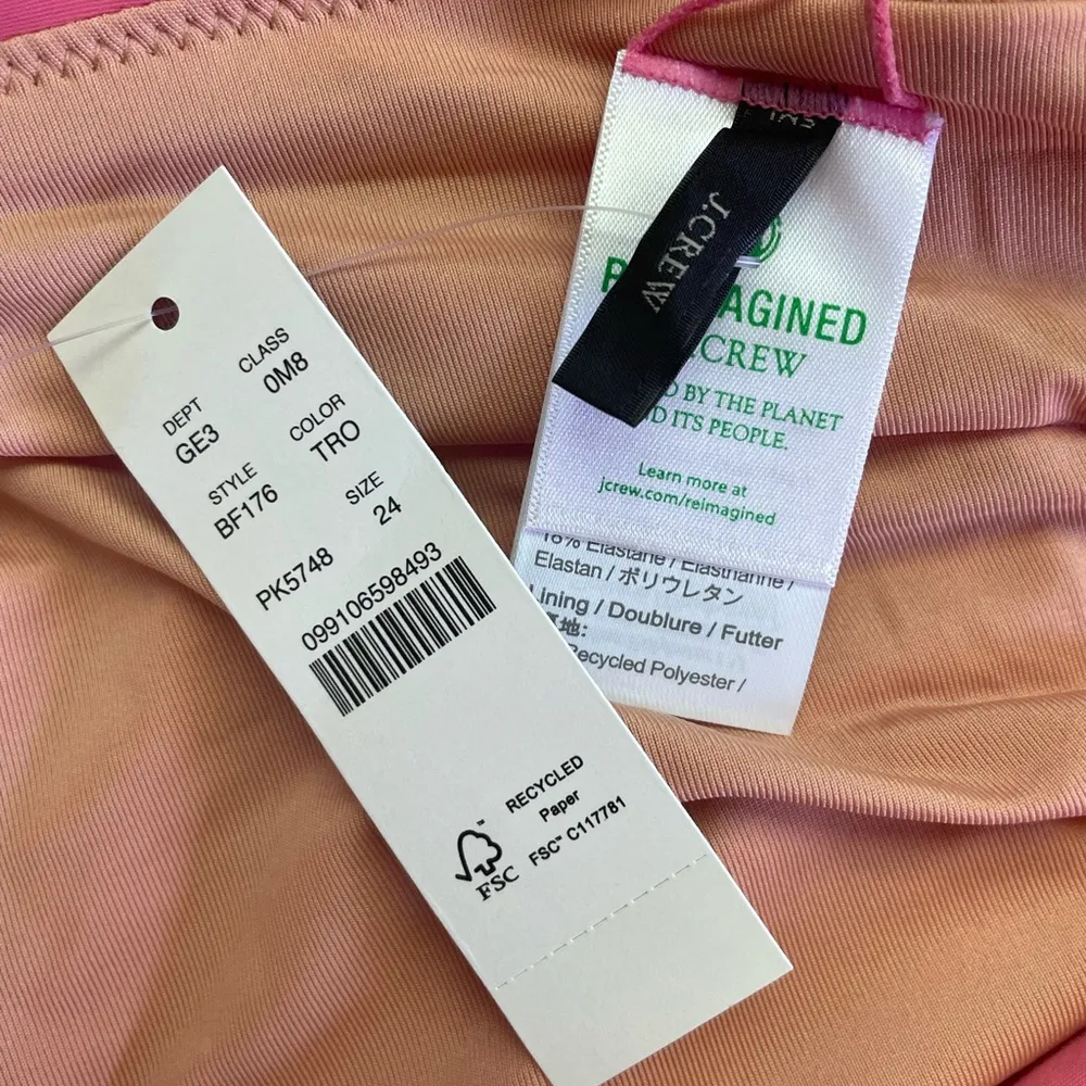 J.Crew Ruched Sweetheart One Piece Pink Size 24 - Image 5