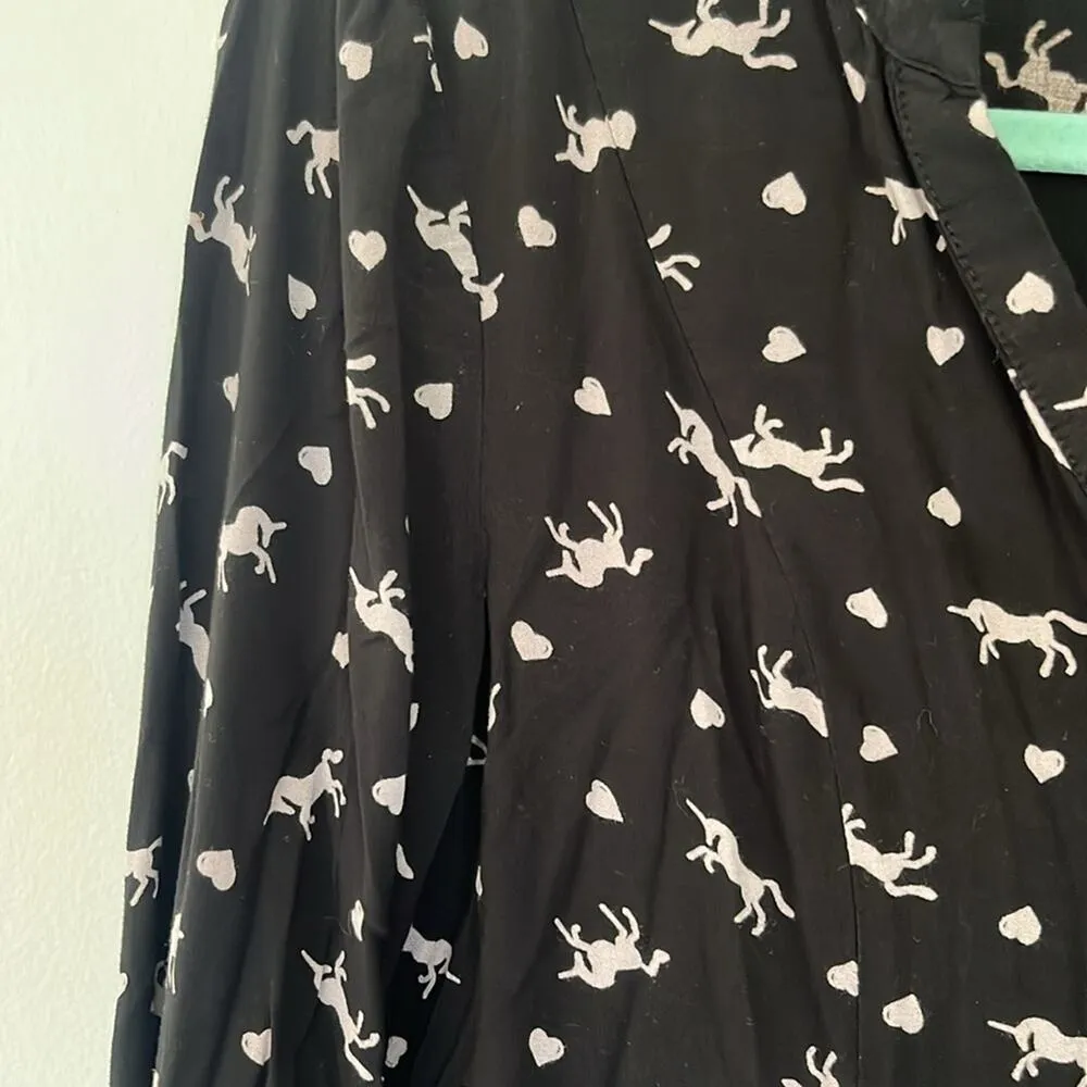 Modcloth unicorn print  button down shirt.  Size L - Image 2