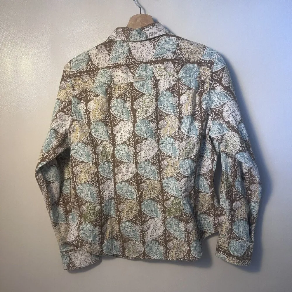 Columbia Shirt Womens Large Sportswear XCO Floral Corduroy Snap Outdoors Hiking - Image 2