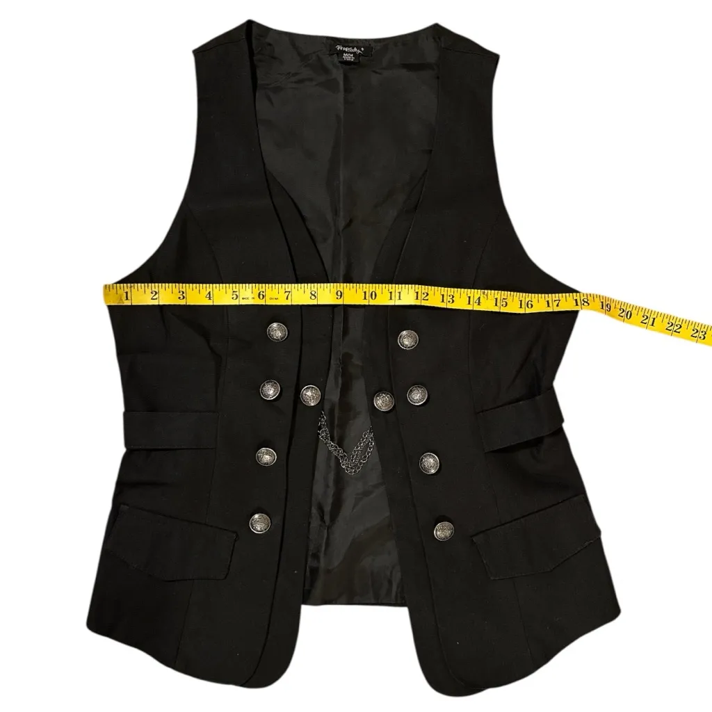 Phoebeby Black Tailored Vest Sleeveless Button Front Size M Excellent Condition Size M - Image 4