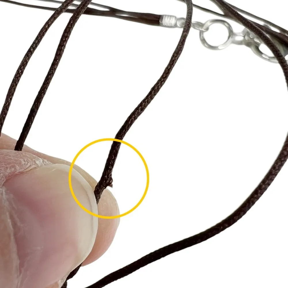 Natural Mother of Pearl, Teardrop Shell & Glass Beaded Cord Necklace Tan - Image 6