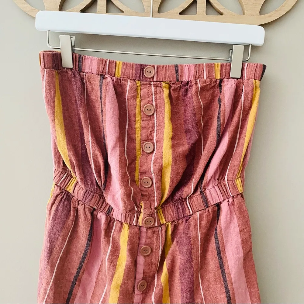 Urban Outfitters Striped Romper Pink Sz Medium - Image 2