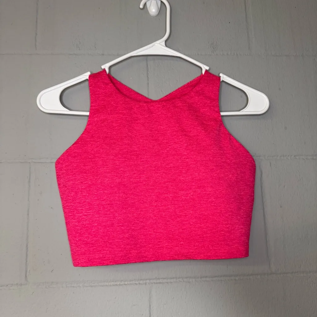 OFFLINE By Aerie The Hugger High-Neck Longline Sports Bra in Pink Size Medium - Image 3