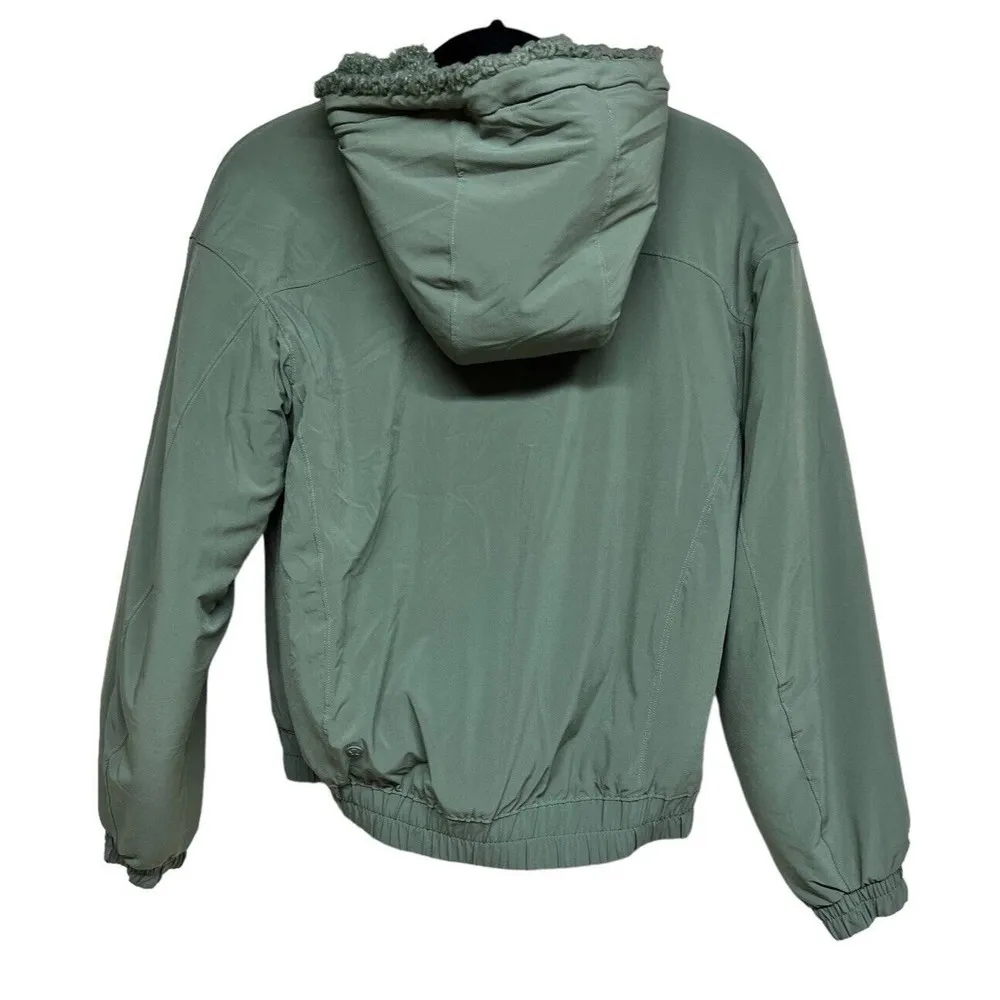 Lululemon Reversible Fleece Jacket Green Twill Women’s Size 6 - Image 8